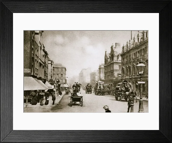 Framed Print : A crossing in Oxford Street, London, early 20th century Framed Print : A crossing in Oxford Street, London, early 20th century