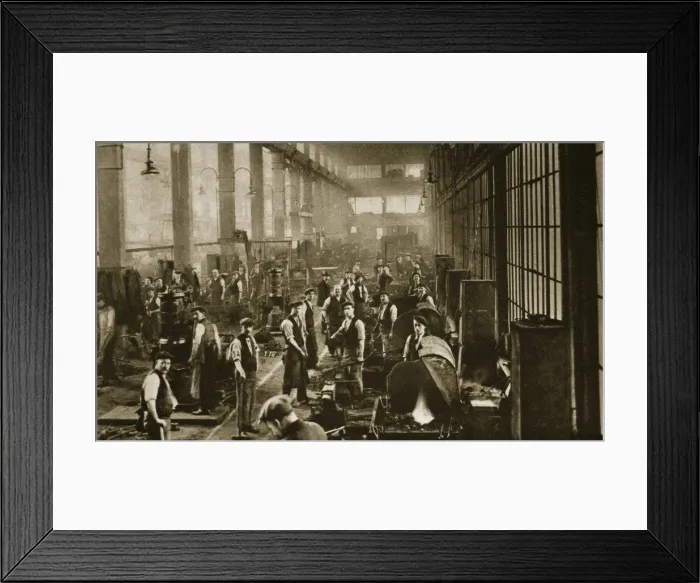 Framed Print : A blacksmiths shop at Beckton Gas Works, London, 20th century Framed Print : A blacksmiths shop at Beckton Gas Works, London, 20th century