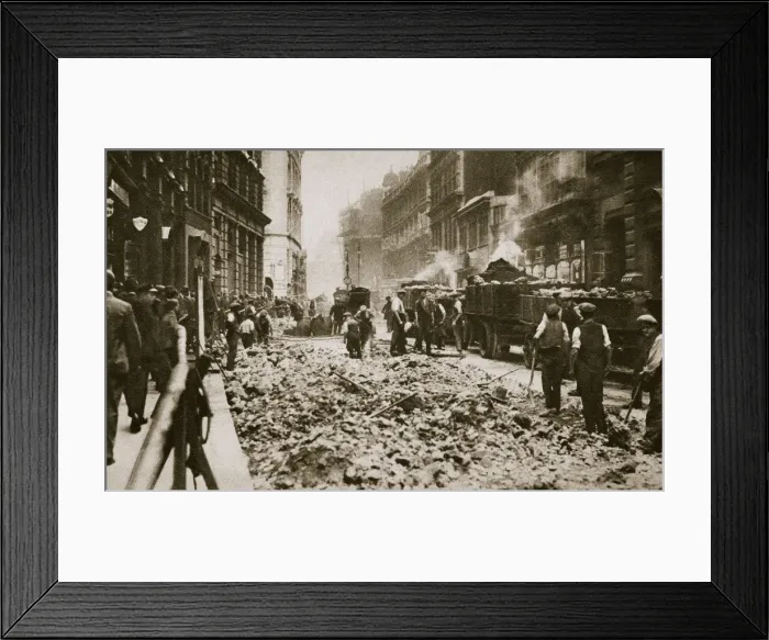 Framed Print : Rebuilding and modernising roads, 20th century Framed Print : Rebuilding and modernising roads, 20th century