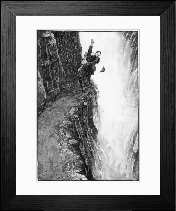 Framed Print : The Death of Sherlock Holmes, 1893. Artist: Sidney E Paget Framed Print : The Death of Sherlock Holmes, 1893. Artist: Sidney E Paget