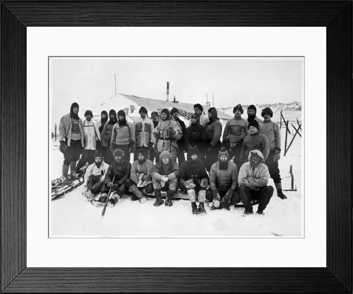 Framed Print : The Main Party at Cape Evans after the Winter, Scotts South Pole expedition, Antarctica, 1911 Framed Print : The Main Party at Cape Evans after the Winter, Scotts South Pole expedition, Antarctica, 1911