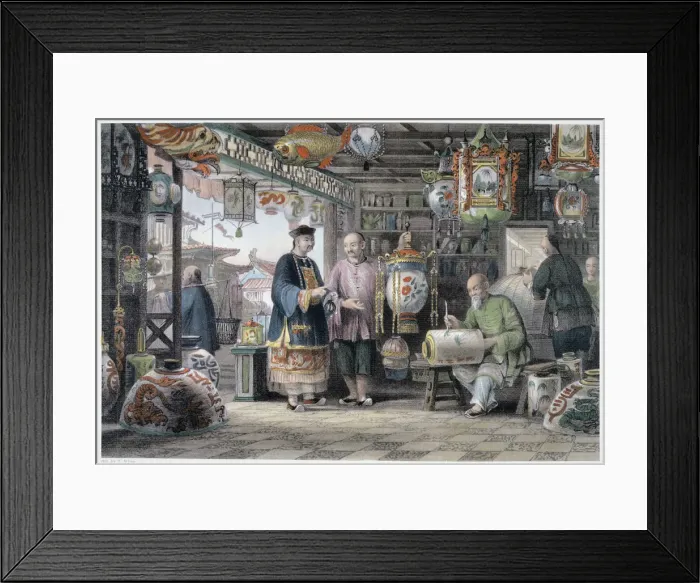 Framed Print : Showroom of a Lantern Merchant in Peking, China, 1843. Artist: Thomas Allom Framed Print : Showroom of a Lantern Merchant in Peking, China, 1843. Artist: Thomas Allom