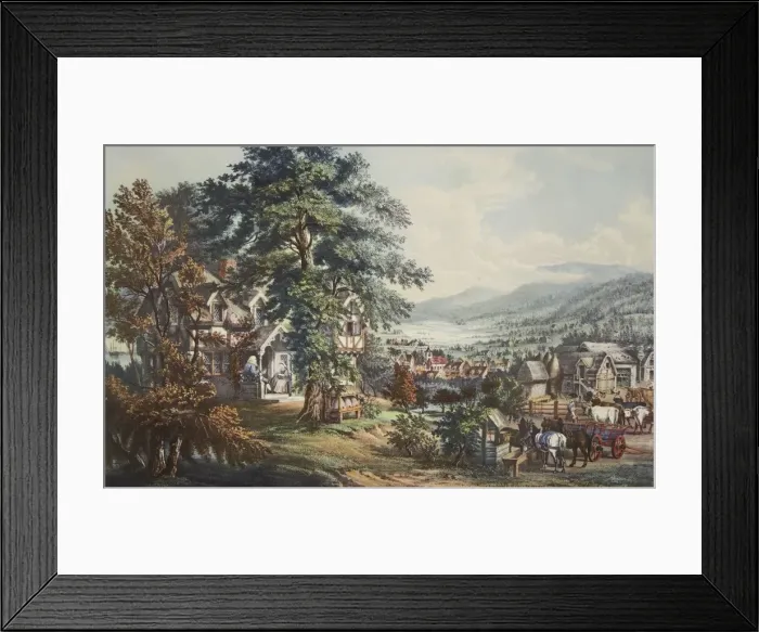 Framed Print : The Home of Evangeline, In the Acadian Land, pub. 1864, Currier & Ives Framed Print : The Home of Evangeline, In the Acadian Land, pub. 1864, Currier & Ives