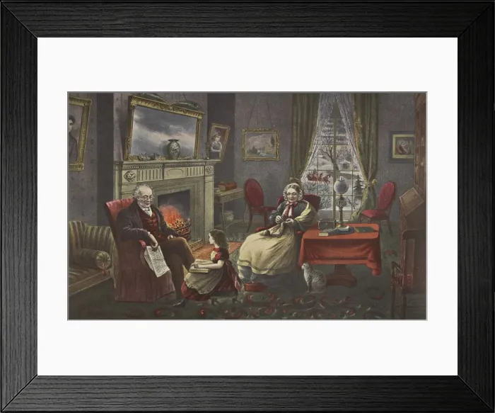 Framed Print : The Four Seasons of Life - Old Age, The Season of Rest, pub. 1868, Currier & Ives Framed Print : The Four Seasons of Life - Old Age, The Season of Rest, pub. 1868, Currier & Ives