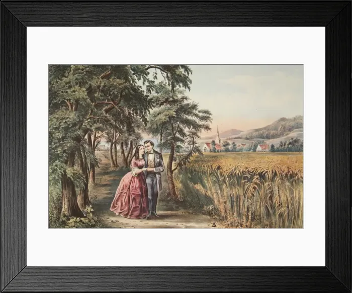 Framed Print : The Four Seasons of Life - Youth, The Season of Love, pub. 1868, Currier & Ives Framed Print : The Four Seasons of Life - Youth, The Season of Love, pub. 1868, Currier & Ives