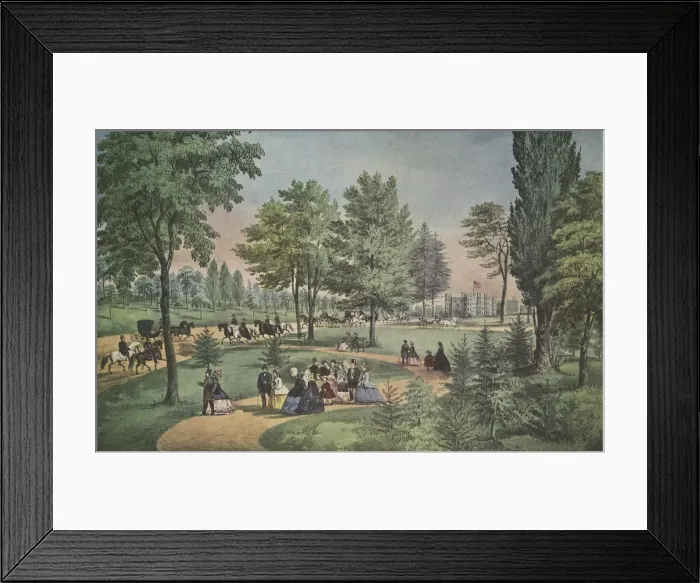 Framed Print : Central Park, The Drive, Currier & Ives, pub. 1862 (Colour Lithograph) Framed Print : Central Park, The Drive, Currier & Ives, pub. 1862 (Colour Lithograph)