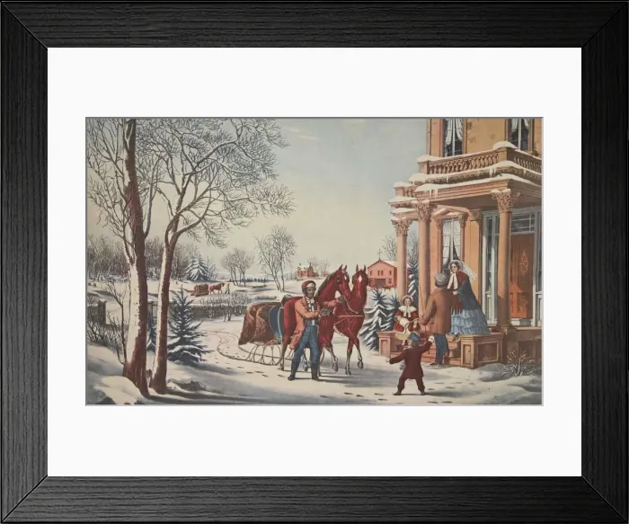 Framed Print : American Country Life, Pleasures of Winter, pub Framed Print : American Country Life, Pleasures of Winter, pub
