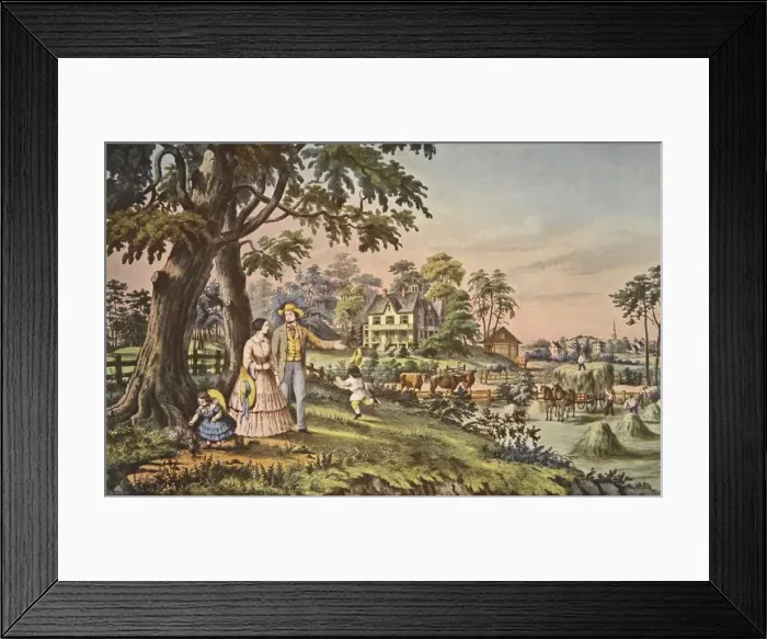 Framed Print : American Country Life, Summers evening, pub Framed Print : American Country Life, Summers evening, pub