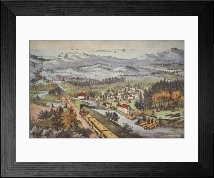 Framed Print : Railroad Through to the Pacific, pub. 1870, Currier & Ives (Colour Lithograph) Framed Print : Railroad Through to the Pacific, pub. 1870, Currier & Ives (Colour Lithograph)