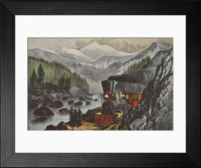 Framed Print : The Route To California, Truckee River, Sierra-Nevada, pub. 1871, Currier & Ives Framed Print : The Route To California, Truckee River, Sierra-Nevada, pub. 1871, Currier & Ives