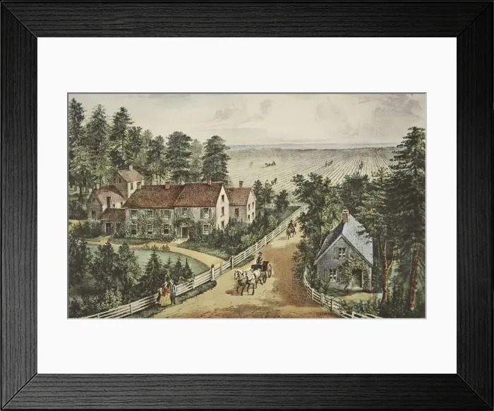 Framed Print : The Western Farmers Home, pub. 1871, Currier & Ives (Colour Lithograph) Framed Print : The Western Farmers Home, pub. 1871, Currier & Ives (Colour Lithograph)