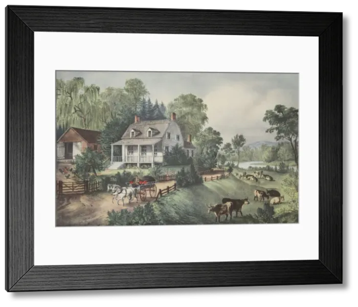 Framed Print : American Homestead - Summer, pub. 1868, Currier & Ives (Colour Lithograph) Framed Print : American Homestead - Summer, pub. 1868, Currier & Ives (Colour Lithograph)