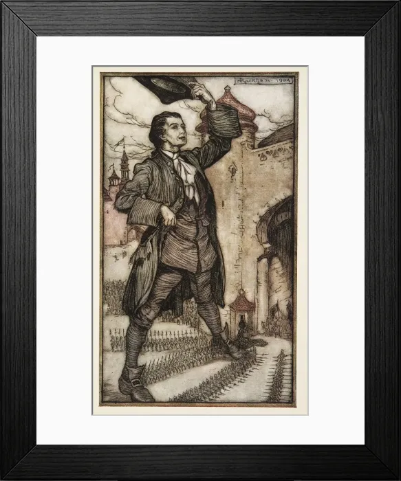 Framed Print : The Emperor of Lilliput Reviews His Troops, , 1909 Framed Print : The Emperor of Lilliput Reviews His Troops, , 1909