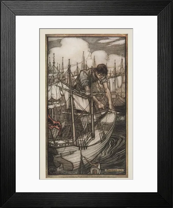 Framed Print : Gulliver Seizes The Enemys Fleet, 1909 Framed Print : Gulliver Seizes The Enemys Fleet, 1909