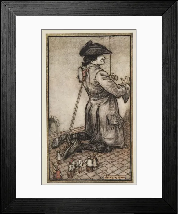 Framed Print : The Lilliputian Tailors Measure Gullliver for a New Suit of Clothes, 1909 Framed Print : The Lilliputian Tailors Measure Gullliver for a New Suit of Clothes, 1909