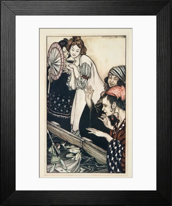 Framed Print : Gullivers Encounter with the Frog, 1909 Framed Print : Gullivers Encounter with the Frog, 1909