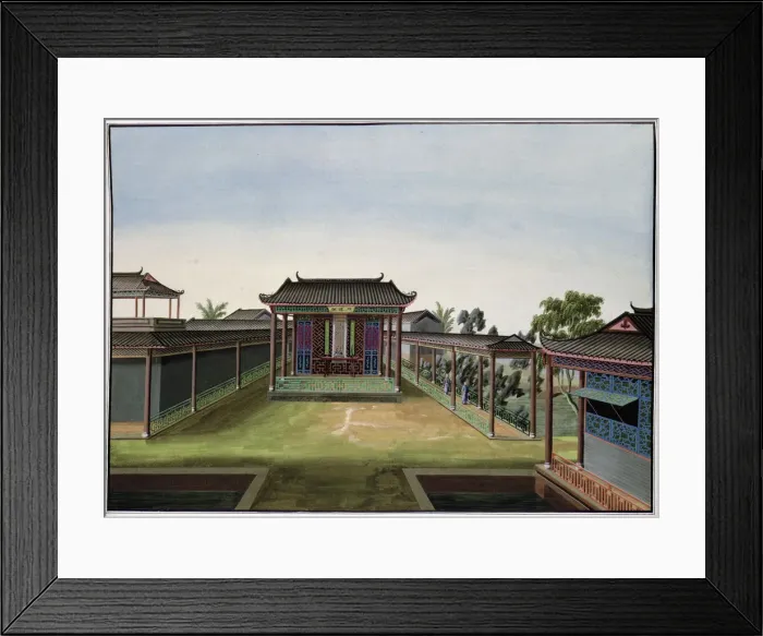 Framed Print : Garden scene, China, c1820-1840 Framed Print : Garden scene, China, c1820-1840