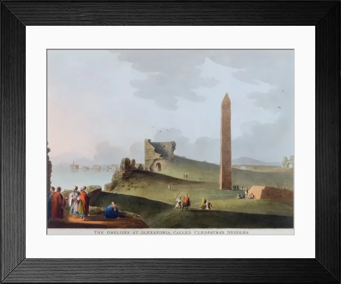Framed Print : The Obelisks at Alexandria, called Cleopatras Needles, Egypt, 1802. Artist Framed Print : The Obelisks at Alexandria, called Cleopatras Needles, Egypt, 1802. Artist