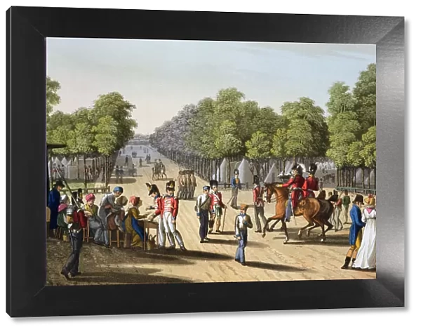 Encampment of the British army in the Bois de Boulogne, Paris, 1815 (1817). Artist
