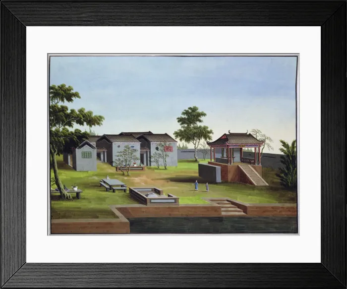 Framed Print : Garden scene, China, c1820-1840 Framed Print : Garden scene, China, c1820-1840