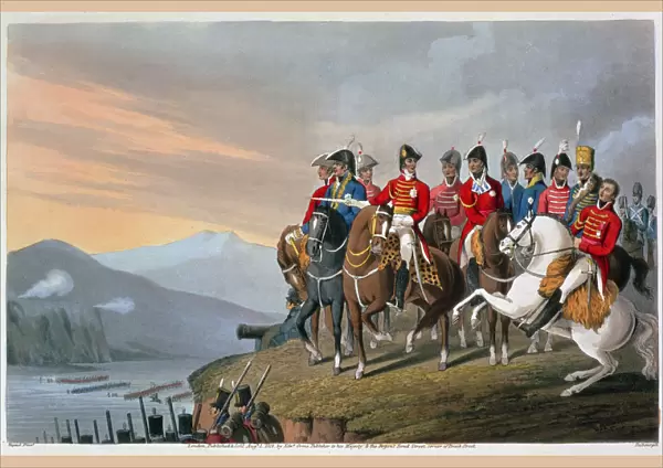 The Duke of Wellington and his Staff Crossing the Bidassoa and Entering France, 1813 (1816)