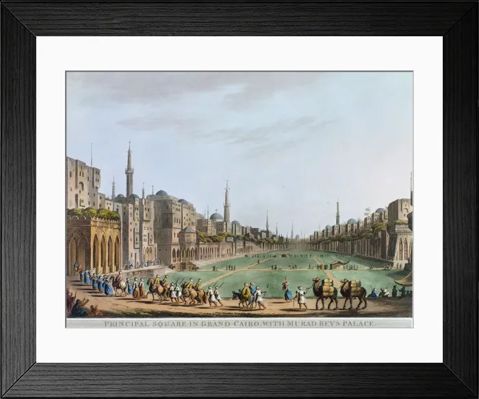 Framed Print : Principal Square in grand Cairo, with Murad Beys Palace, Egypt, 1802. Artist Framed Print : Principal Square in grand Cairo, with Murad Beys Palace, Egypt, 1802. Artist