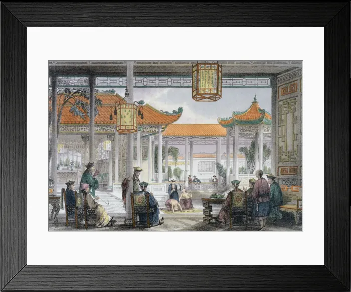 Framed Print : Jugglers Exhibiting in the Court of a Mandarins Palace, China, 1843. Artist Framed Print : Jugglers Exhibiting in the Court of a Mandarins Palace, China, 1843. Artist
