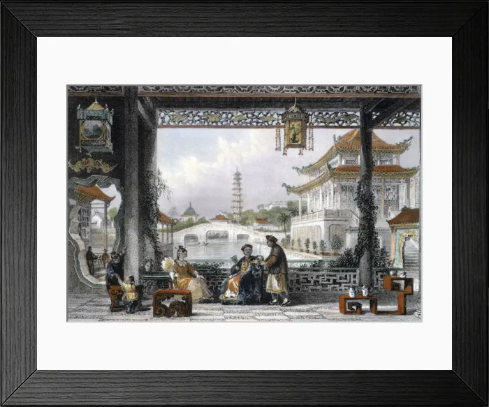 Framed Print : Pavilion and Gardens of a Mandarin near Peking, China, 1843. Artist: Thomas Allom Framed Print : Pavilion and Gardens of a Mandarin near Peking, China, 1843. Artist: Thomas Allom
