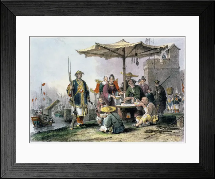 Framed Print : Rice Sellers at the Military Station of Tong-Chang-Too, China, 1843 Framed Print : Rice Sellers at the Military Station of Tong-Chang-Too, China, 1843