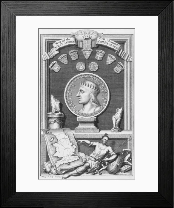 Framed Print : Egbert, King of the West Saxons and first monarch of all England, (18th century) Framed Print : Egbert, King of the West Saxons and first monarch of all England, (18th century)
