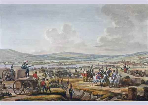 Napoleon visiting the siege works at Danzig led by Marshal Lefebvre, 9th May 1807