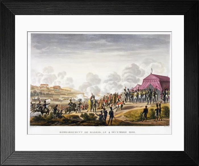 Framed Print : The bombardment of Madrid, Spain, 4th December 1808. Artist: Edme Bovinet Framed Print : The bombardment of Madrid, Spain, 4th December 1808. Artist: Edme Bovinet