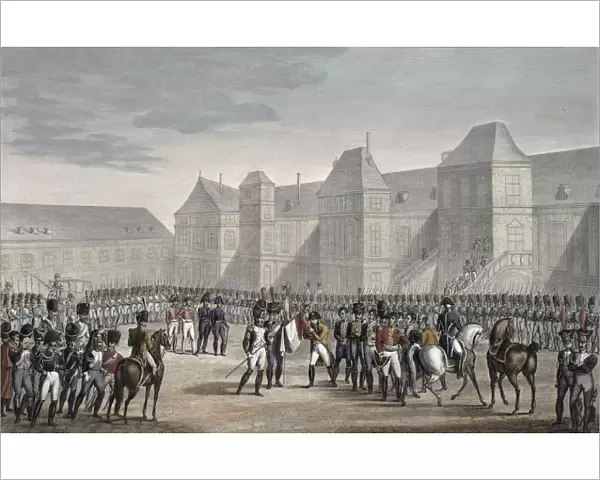 The abdication of Napoleon and his departure from Fontainebleau for Elba, 20th April 1814