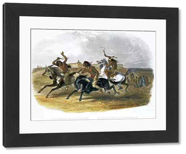 Horse Racing of Sioux Indians near Fort Pierre, 1843. Artist: Du Casse and Doherty