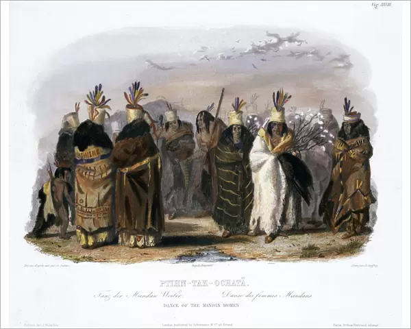 Ptihn-Tak-Ochata, Dance of the Mandan Women, 1843. Artist: Charles Geoffroy