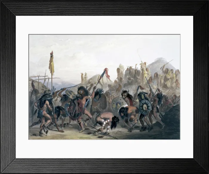 Framed Print : Bison-Dance of the Mandan Indians in front of their Medicine Lodge in the Mih-Tutta-Hankush, 1843 Framed Print : Bison-Dance of the Mandan Indians in front of their Medicine Lodge in the Mih-Tutta-Hankush, 1843