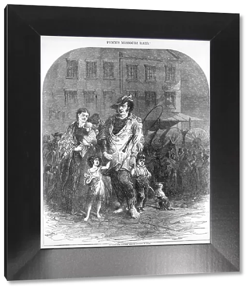 Refugees from Northern Missouri entering St. Louis, from Harpers Weekly, pub. 1894