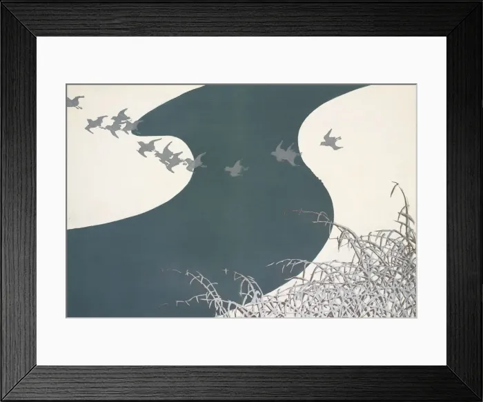Framed Print : Fuyu No Kawa, from Momoyo-gusa (The World of Things) Vol III, pub Framed Print : Fuyu No Kawa, from Momoyo-gusa (The World of Things) Vol III, pub