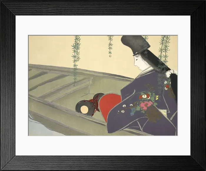Framed Print : Asazuma-bune, from Momoyo-gusa (The World of Things) Vol II, pub Framed Print : Asazuma-bune, from Momoyo-gusa (The World of Things) Vol II, pub