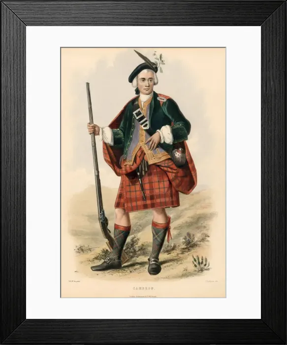 Framed Print : Cameron, from The Clans of the Scottish Highlands, pub. 1845 (colour lithograph) Framed Print : Cameron, from The Clans of the Scottish Highlands, pub. 1845 (colour lithograph)