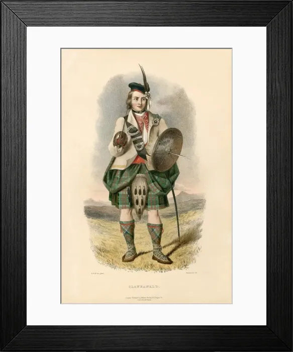 Framed Print : Clanranald, from The Clans of the Scottish Highlands, pub. 1845 (colour lithograph) Framed Print : Clanranald, from The Clans of the Scottish Highlands, pub. 1845 (colour lithograph)