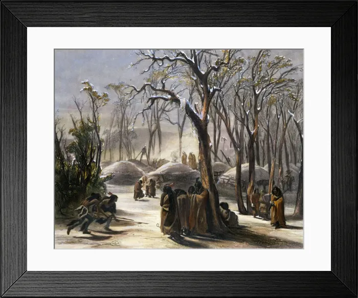 Framed Print : Winter Village of the Minatarres, 1843. Artist: Narcisse Desmadryl Framed Print : Winter Village of the Minatarres, 1843. Artist: Narcisse Desmadryl