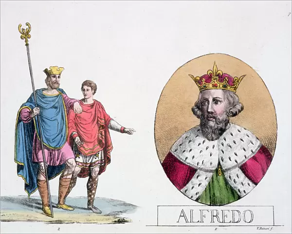 Edward the Confessor and Alfred the Great, English kings, 19th century
