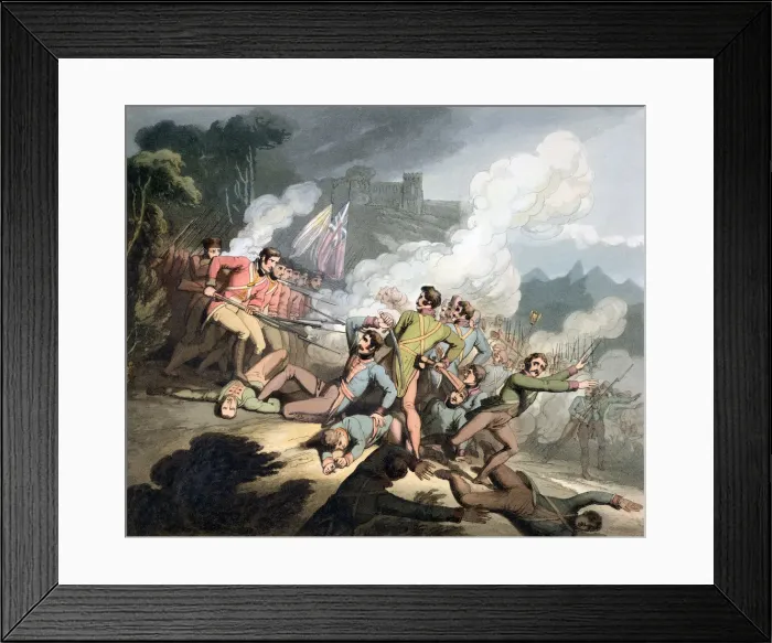 Framed Print : Battle of Busaco, Portugal, 27th September 1810 (1819). Artist: T Fielding Framed Print : Battle of Busaco, Portugal, 27th September 1810 (1819). Artist: T Fielding