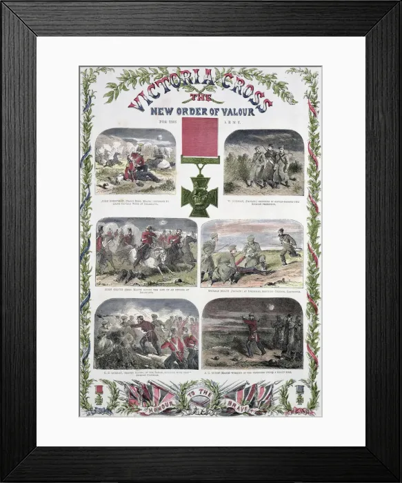 Framed Print : Victoria Cross, the New Order of Valour for the Army, c1857 Framed Print : Victoria Cross, the New Order of Valour for the Army, c1857
