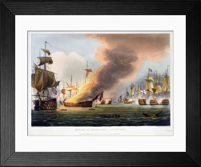 Framed Print : The Battle of Trafalgar, 21st October 1805 (1816). Artist: Thomas Sutherland