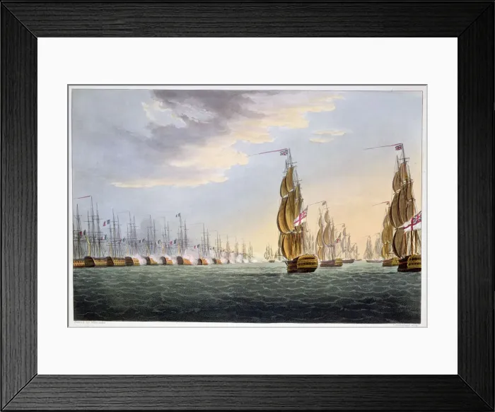 Framed Print : Battle of the Nile, August 1st 1798 (1816). Artist: Thomas Sutherland Framed Print : Battle of the Nile, August 1st 1798 (1816). Artist: Thomas Sutherland