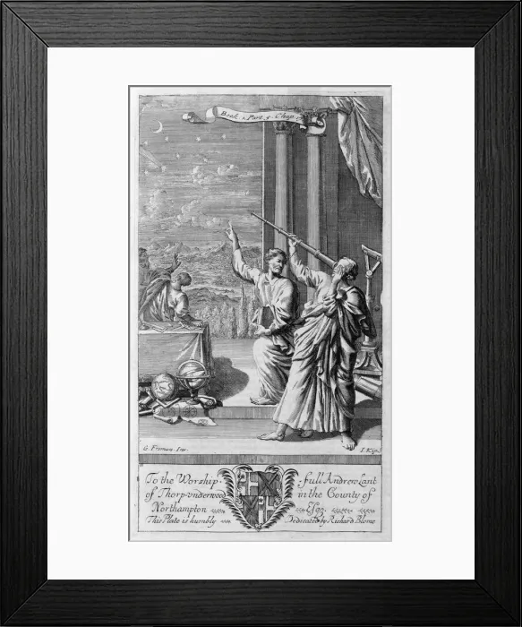 Framed Print : A Greek astronomer studying the stars, 1694. Artist: Johannes Kip Framed Print : A Greek astronomer studying the stars, 1694. Artist: Johannes Kip