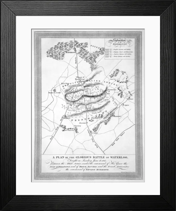 Framed Print : A Plan of the Glorious Battle of Waterloo, 1815 (19th century) Framed Print : A Plan of the Glorious Battle of Waterloo, 1815 (19th century)