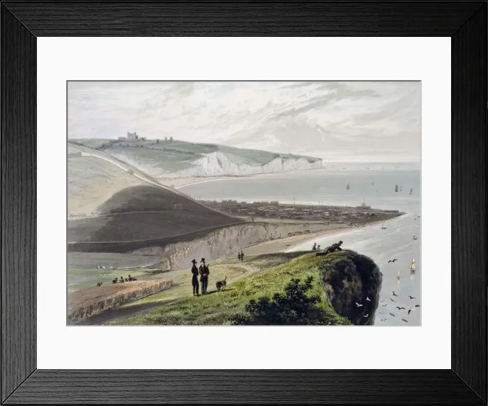 Framed Print : Dover, from Shakespeares Cliff, Kent, 1829. Artist: William Daniell Framed Print : Dover, from Shakespeares Cliff, Kent, 1829. Artist: William Daniell